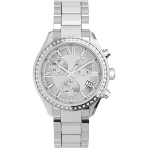 Womens Silver-tone Chrono with Crystal Accents TW2V57600