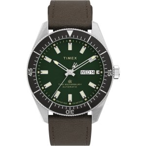 Waterbury Dive Automatic 40mm Leather Strap Watch TW2V24700